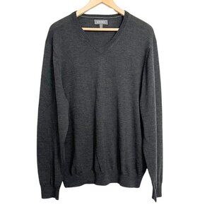 Bonobos‎ Merino Wool Sweater Mens XL Gray V-Neck Lightweight Soft Knit Pullover